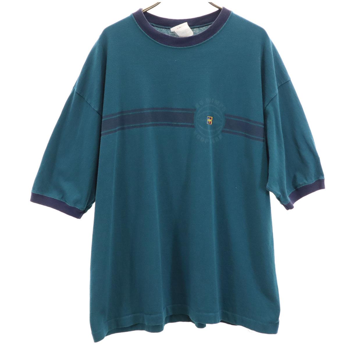 

JERZEES 90-х годов Сделано в США Старая футболка с коротким рукавом и окантовкой XL Зеленая система Мужская Б/у