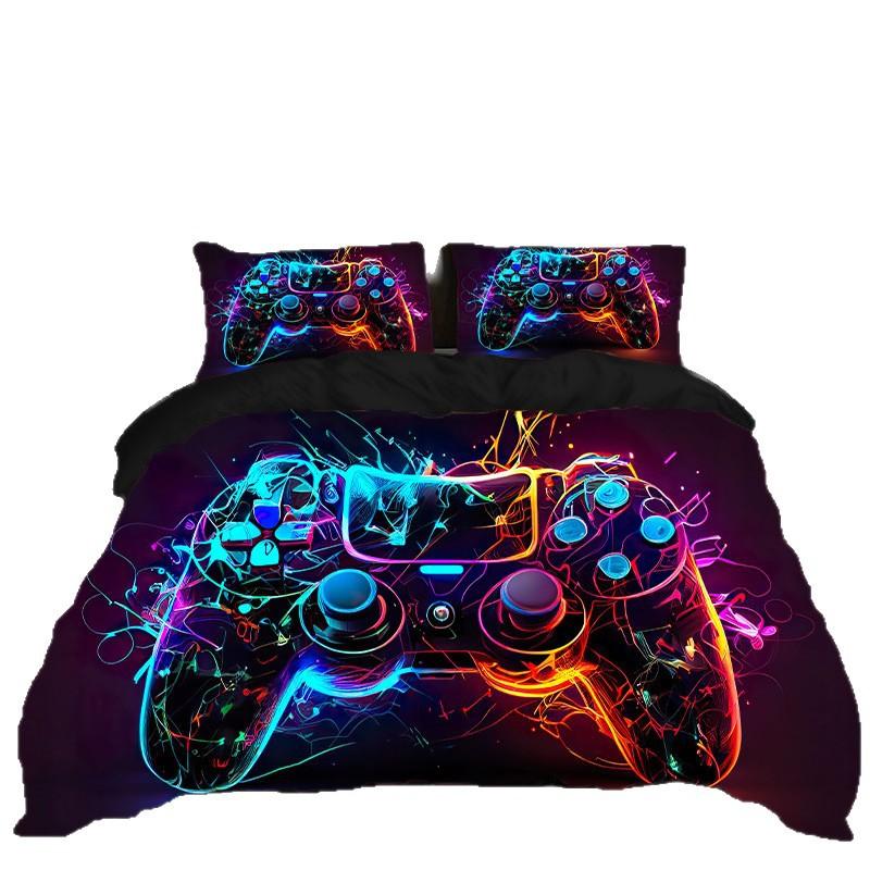 Three-Piece Digital Printing Kit Bedding, Gamepad Home Textiles Three-Piece Quilt Cover