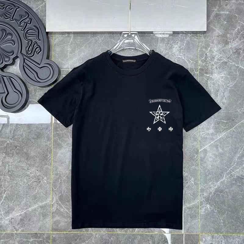 D45 CHROME HEARTS Summer New High Quality Cotton Round Neck Loose Large Size Men's and Women's T-shirt Couple T-shirt