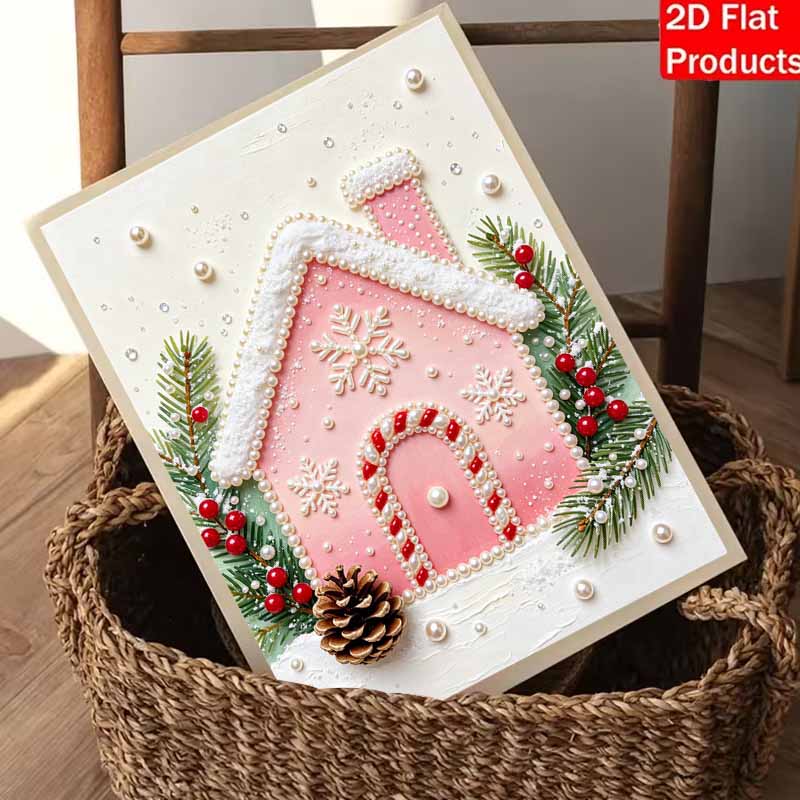 Christmas Pearl Painting Kit Handmade DIY Gingerbread House Snowflake Pinecone Berry Home Decoration Painting