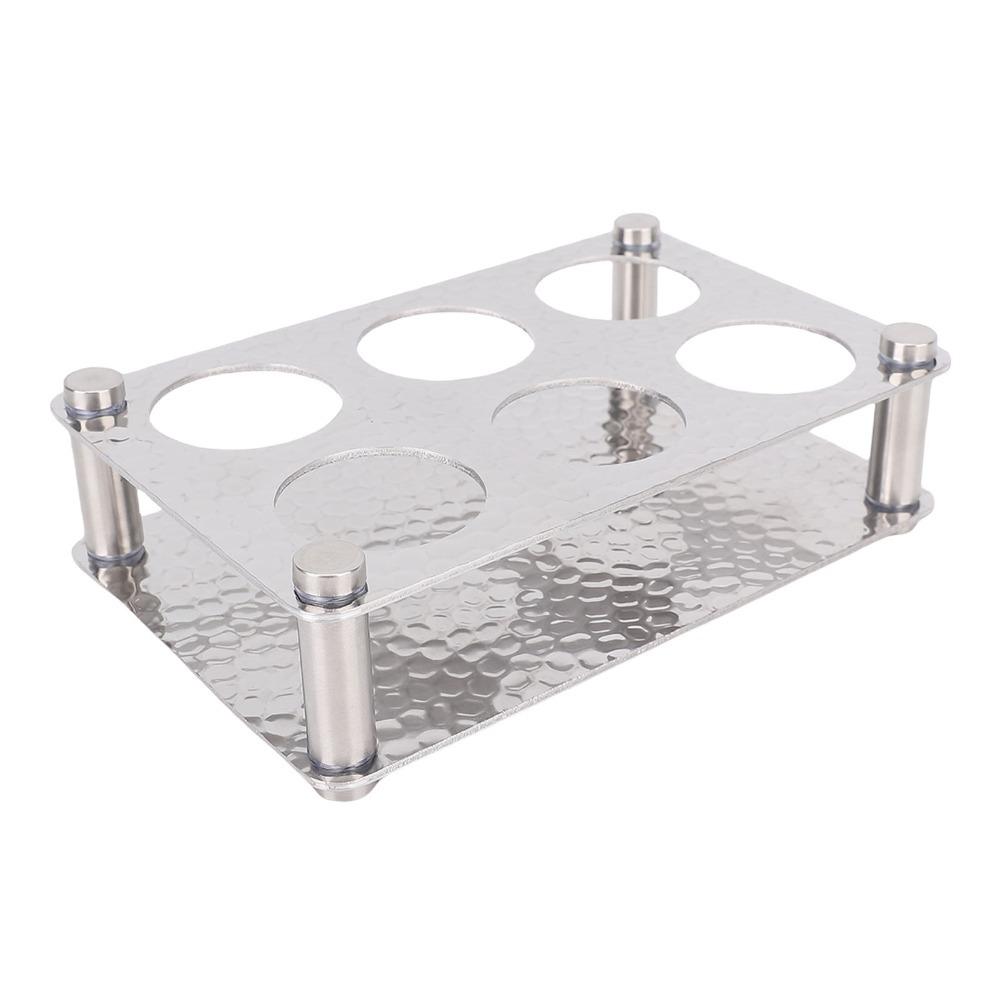 6 Holes Serving Display Tray Stainless Steel Glass Cup Rack Premium Wine Glass Tray  Kitchen
