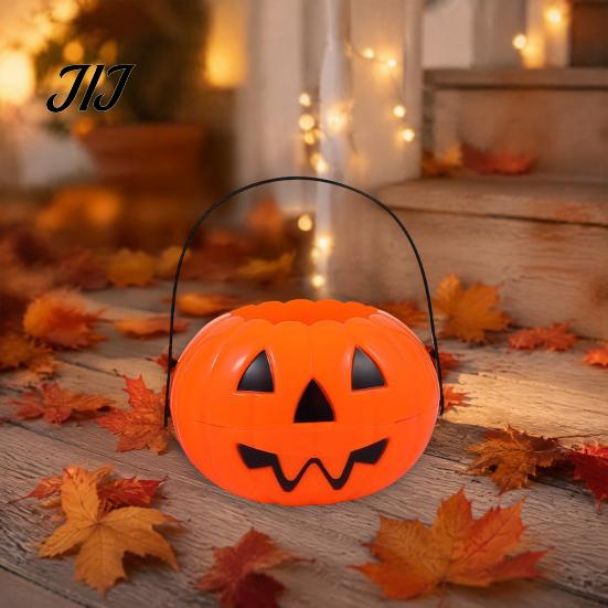 Trick or Treat Containers 1/2/3Pcs Halloween Pumpkin Candy Bucket, Trick-or-Treat Holder Basket, Bucket with Handle Jack-O-Lantern Sweet Snack