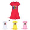 Kpop Demon Hunter Girl Short Sleeve Sleepwear With Ruffle Hem For Kids Bedroom Comfort