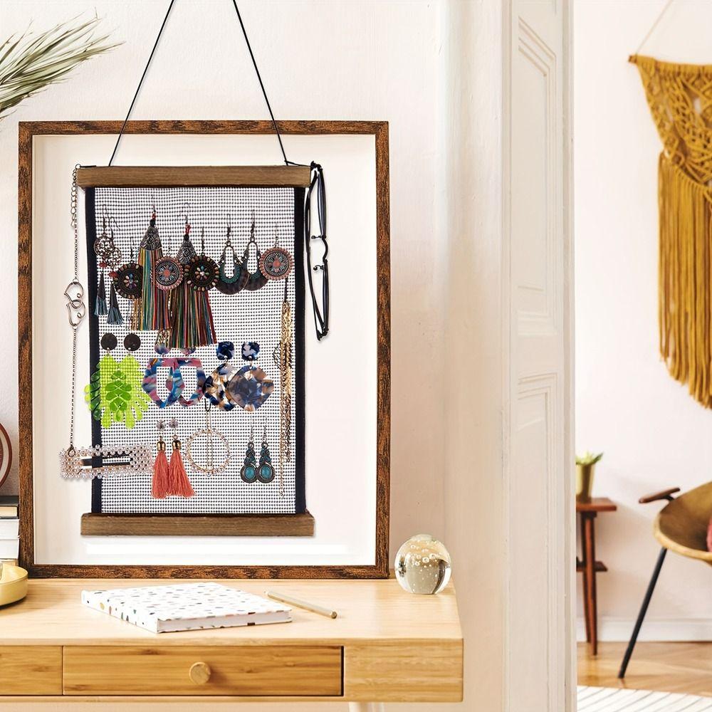 Large Capacity Hanging Earring Display Rack Mesh Grid Mesh Display Rack Living Room