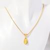 Twelve Birthday Stone Simple and Elegant Water Drop Necklace with Blue Green Ocean Pendant, Collar Chain, Titanium Steel