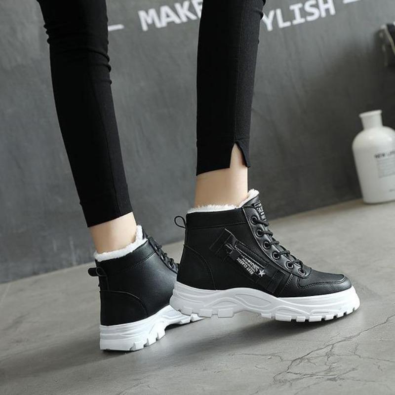 Scarpe invernali da donna Sneakers stringate da donna Stivaletti da neve Calde impermeabili con plateau Botas Calzature da donna