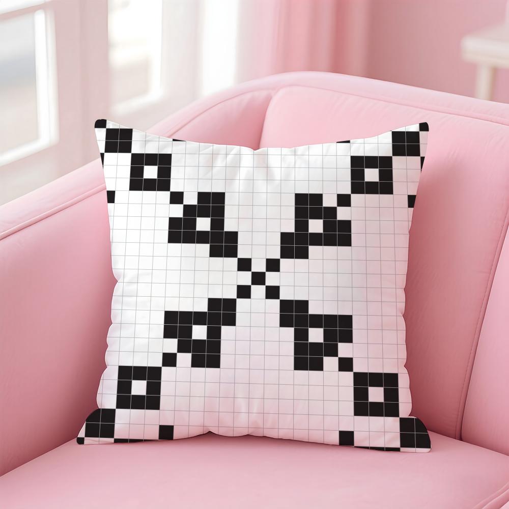 Pixel art print texture Cushion Cover Pillow Case Soft Friendly Fabric  Concealed Zipper