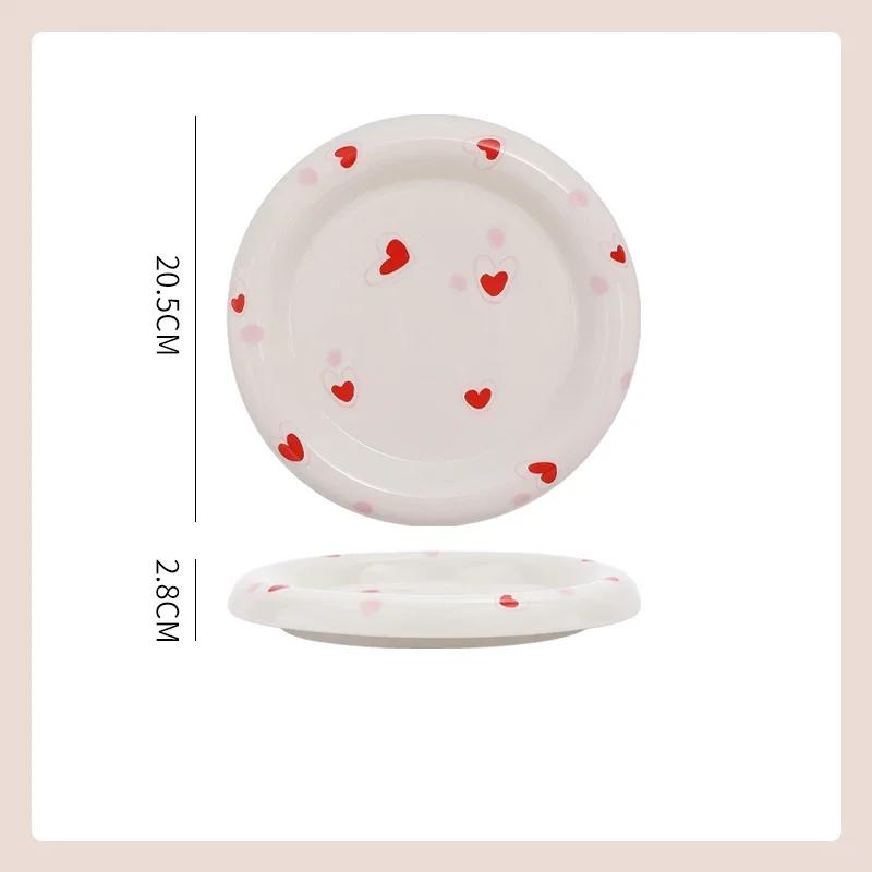 French Style Circular Ceramic Plates Home Breakfast Sandwiches Salad Plate High End Restaurants Pasta Plate Exquisite Tableware