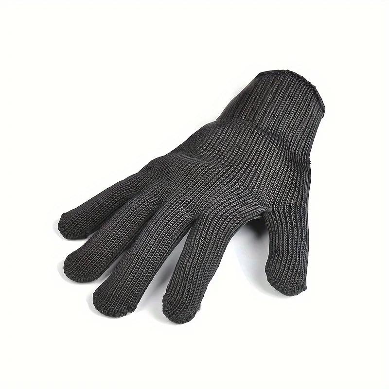 1 Pair Stainless Steel Wire Mesh Cut Resistant Gloves, Safety Protective Work Repair Gloves, Black