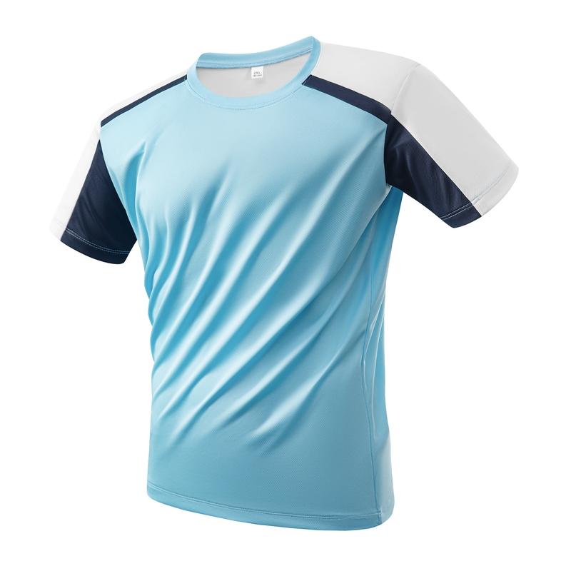 Outdoor Elastic Ice Silk Short-sleeved Men s Loose, Comfortable And Casual Dropped Shoulder Sleeve Ice Silk T-shirt For Men 2XL синий