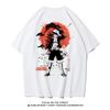 One Piece Roronoa Zoro Red Sun Ink Samurai Back Print T-Shirt Oversized Black Japanese Anime Streetwear T-shirt