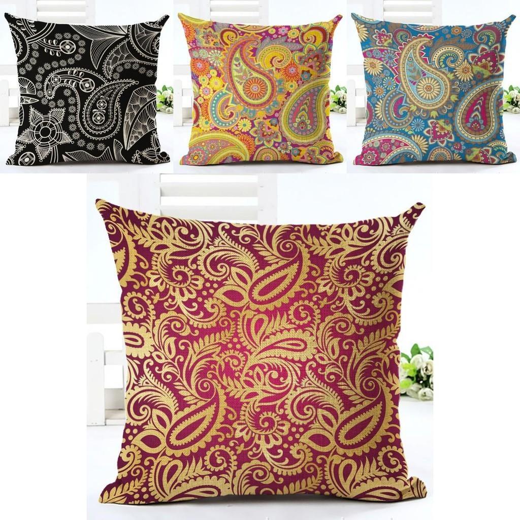 Luxurious Paisley Printed Ethnic Cushion Covers Adding Bohemian Charm To Decor