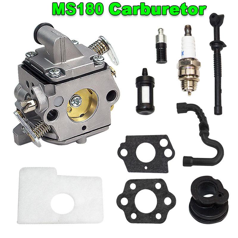 MS180 170 Carburetor Kit Grass Trimmer  Accessories Brush Cutter Engine C1Q-S57 017 018 1130-120-0603 Petrol Chain Saw