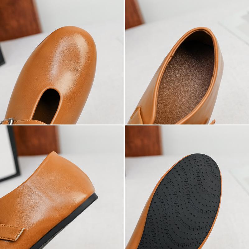 Women's Ballet Flats Non-Slip Walking Shoes PU Leather Ballerina Mary Jane Shoes With Buckle Strap Comfortable Dress Shoes for Women Mary Jane Shoes