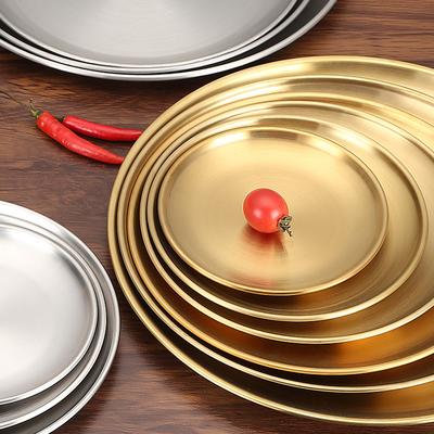 Stainless Style Dinner Plates Gold Serving Plate Restaurant Fish BBQ Skewers Seafood Sushi Plate Large Flat Storage Tray