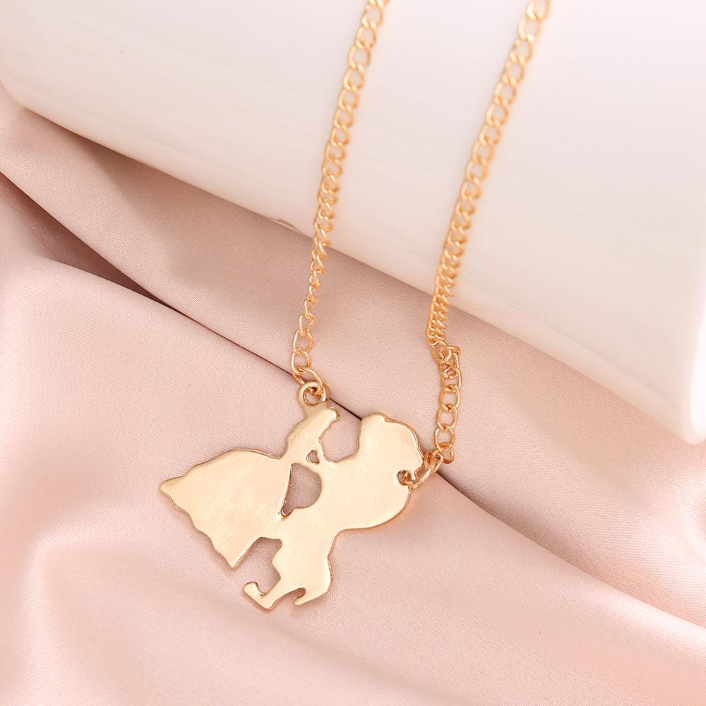 Necklace Women Creative Beautiful Women And Beasts Necklace Alloy Electroplating Pendant Spot