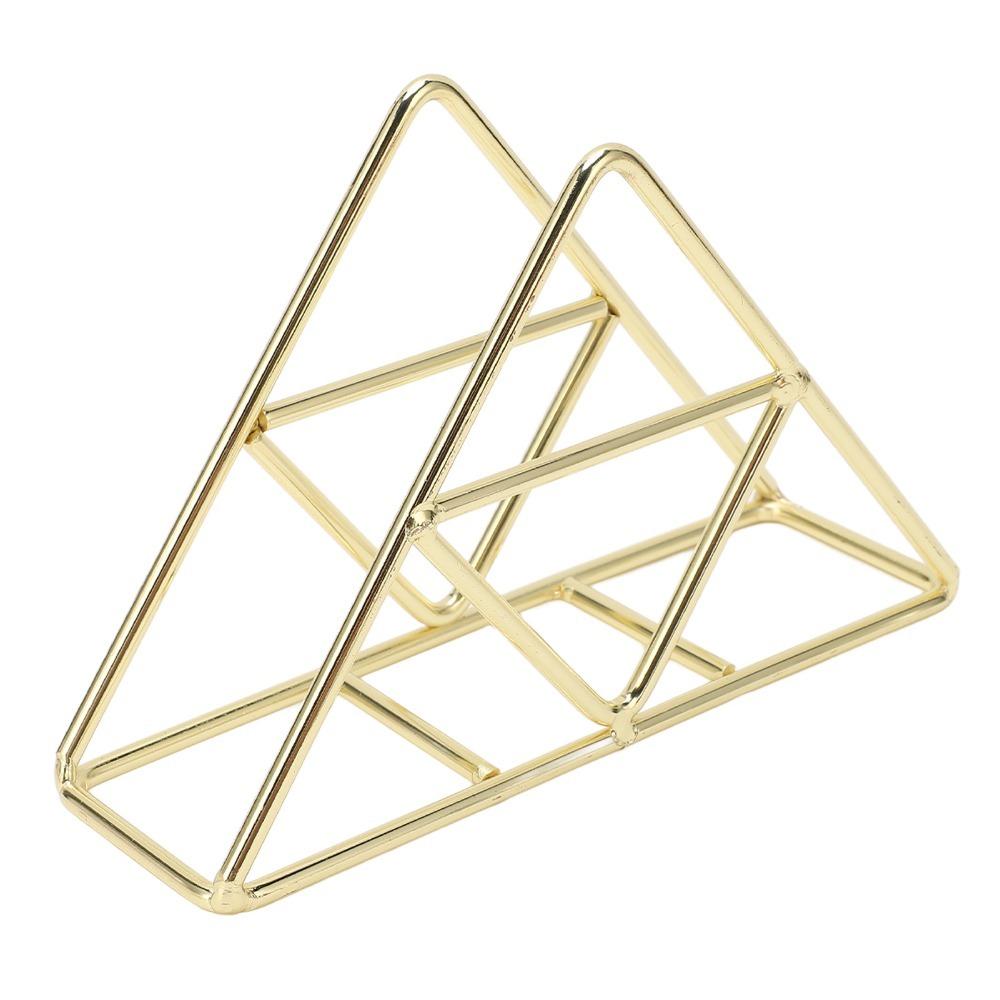 Rose Gold/Gold Napkin Holder Triangle Decorative Metal Paper Napkin Holder Elegant Metal Wrought Iron Iron Napkin Holder