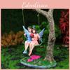 Couple Flower Fairy Garden Resin Art Decor With Swing For Collectible Gift