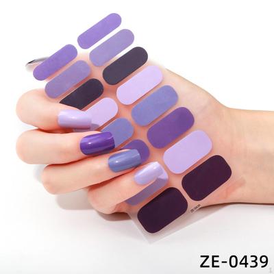 16 Pieces Cured Gel Nail Strips, Stickers with File, Patches Semi