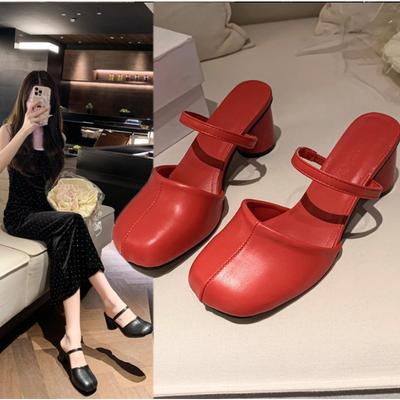Fashion 2025 New Summer Cover Toe Women Mules Slippers Elegant Slip On Singbacks Slides Ladies Outdoor Street Style Sandalias