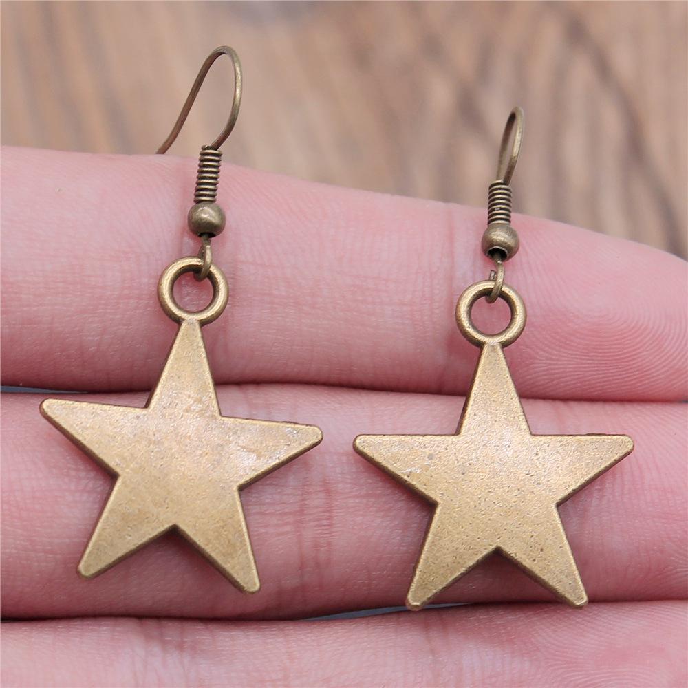 25 Styles Vintage Antique Bronze Plated Moon Sun Star Dangle Drop Earrings For Women Inspired Statement Wiccan Jewelry Gift