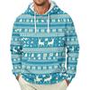 Men's Long Sleeve Christmas Print Pullover Hoodie for Holiday Party and Everyday Wear