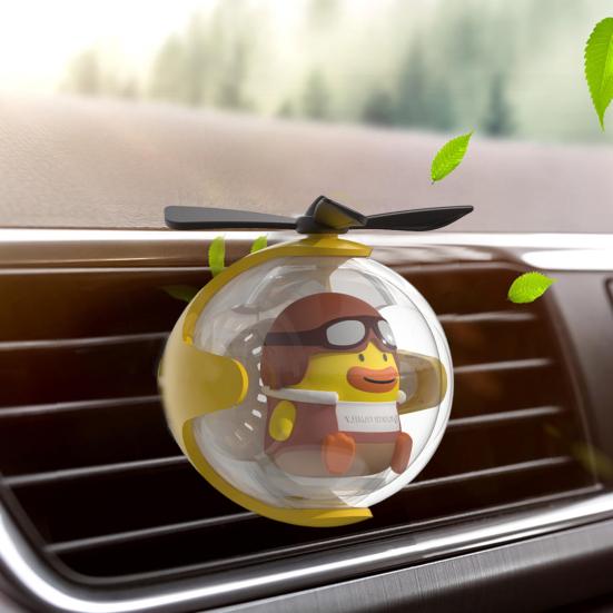 Car Air Freshener with LED Ambient Light Battery Powered Universal Aroma Diffuser with Fragrance Tablets Car Air Vent Decoration