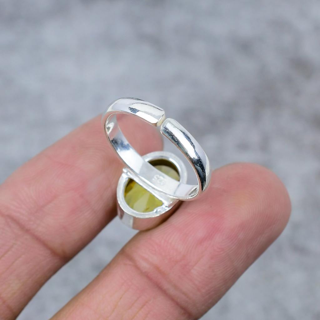 Citrine Gemstone Handmade 925 Sterling Silver Jewelry Ring Size 9 M-275