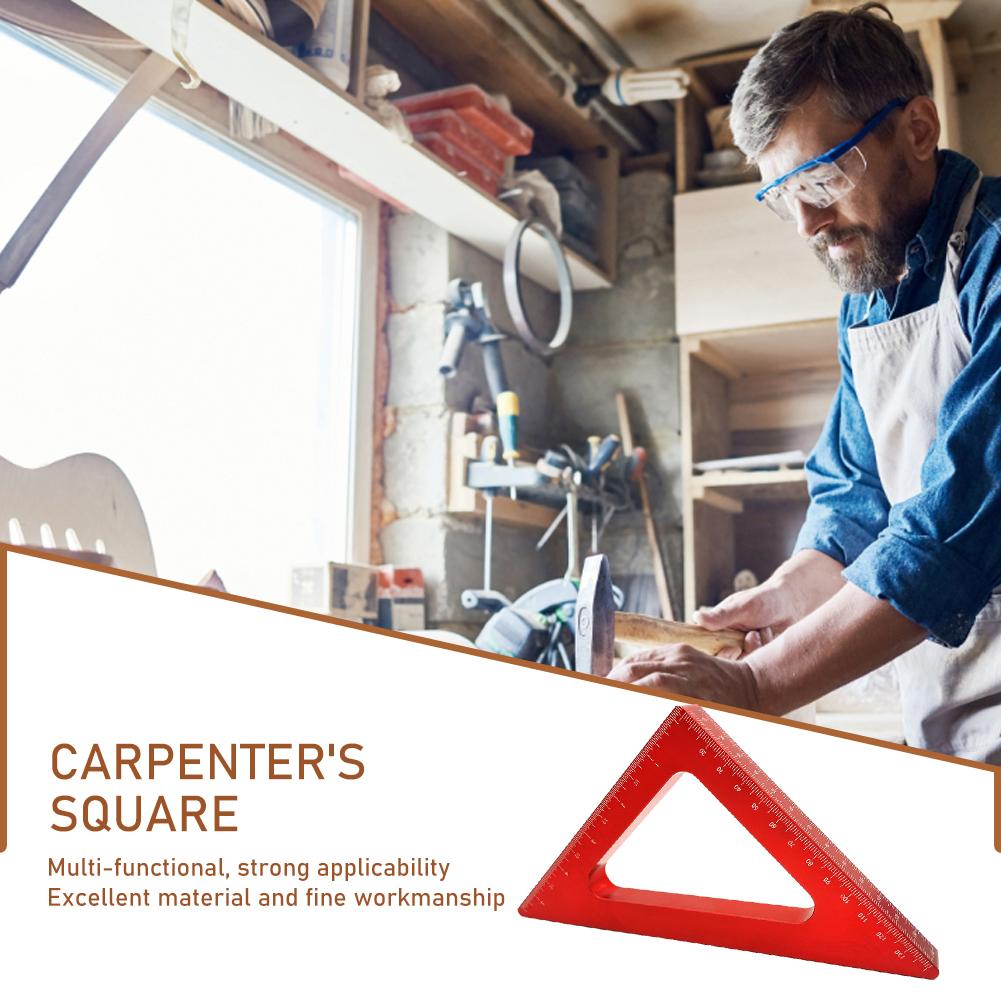 45/90 Degree Angle Ruler Imperial Metric Scale Aluminum Alloy Thickened Height Ruler Square Ruler Precision Woodworking DIY Tool