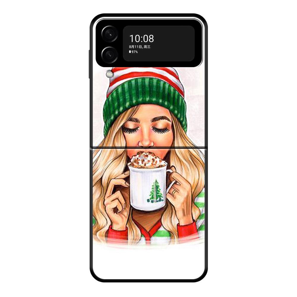 

Подарочный чехол для телефона «Рождественская елка для девочек» для Samsung Galaxy Z Flip Z Flip3 5G Z Flip4 Жесткий матовый корпус из ПК Samsung Z Flip4 5G