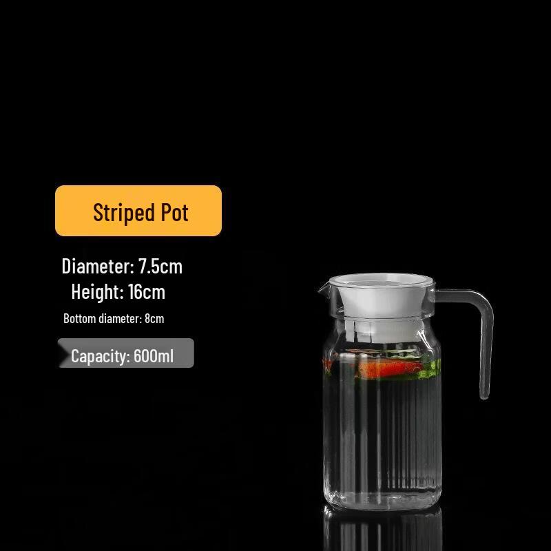 JingJingRSPC 0.6L Striped Acrylic Cold Water Pitcher