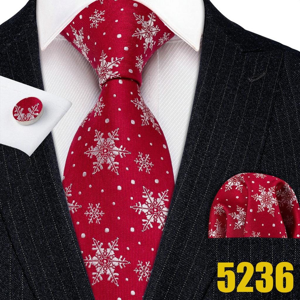 Barry.Wang Fun Animal Ties for Men Novety Design Handkerchief Cufflink Casual Woven Necktie Set