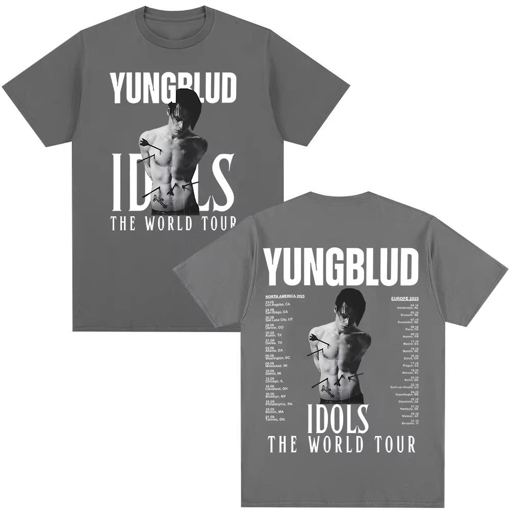 Yungblud IDOLS The World Tour 2025 T Shirt Mens Women Hip Hop Short Sleeve T-shirts Casual Cotton Oversized Tee Shirt Streetwear