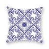 Blue Mandala Persian Cushion Cover Polyester Geometric Pattern Pillowcase Decoration Sofa Bedroom Car Office Decoration Ornament