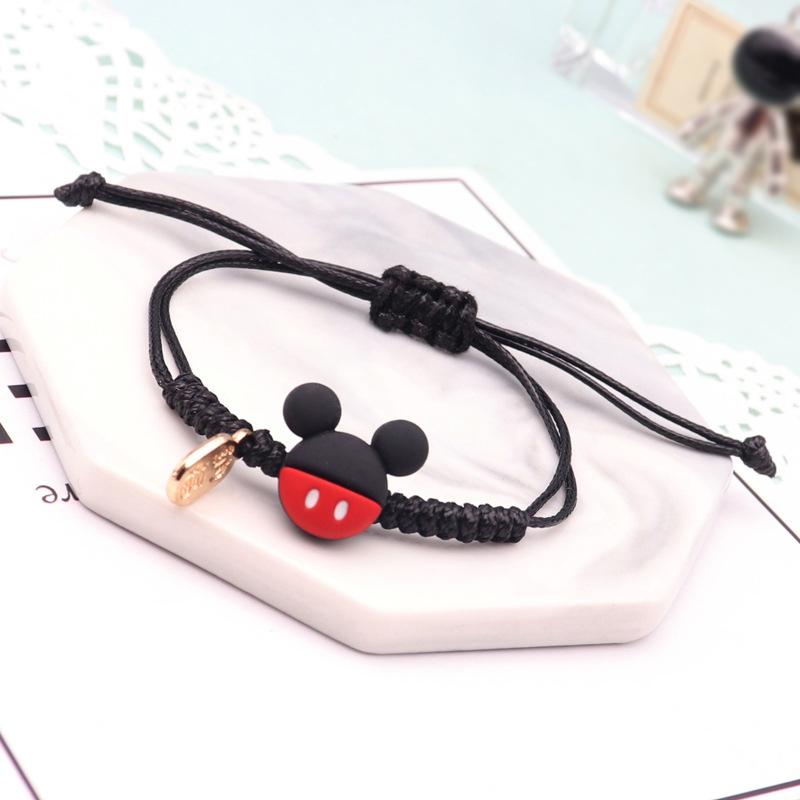 

Disney Mickey Mouse Bracelet Cute Handwoven Rope Bracelet Couple Student Fashion Jewelry Handicraft Friend Birthday Gift