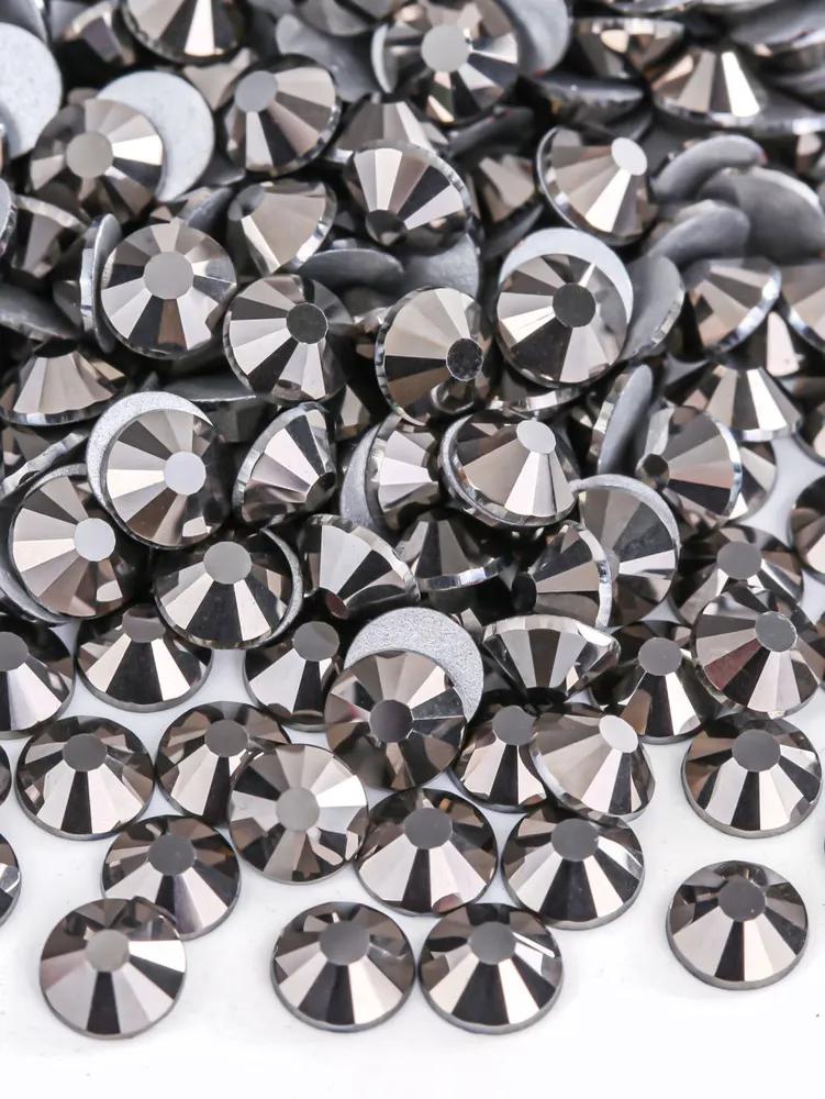 Jet black 288 pieces SS30 Glass crystals, non-hot fixed rhinestones, flat stones for DIY nail art, fabric decoration and clothing