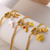 Diy Oil Drop Pendant Bracelet Women'S Stainless Steel Gold-Plated Simple Fashion Trend Jewelry