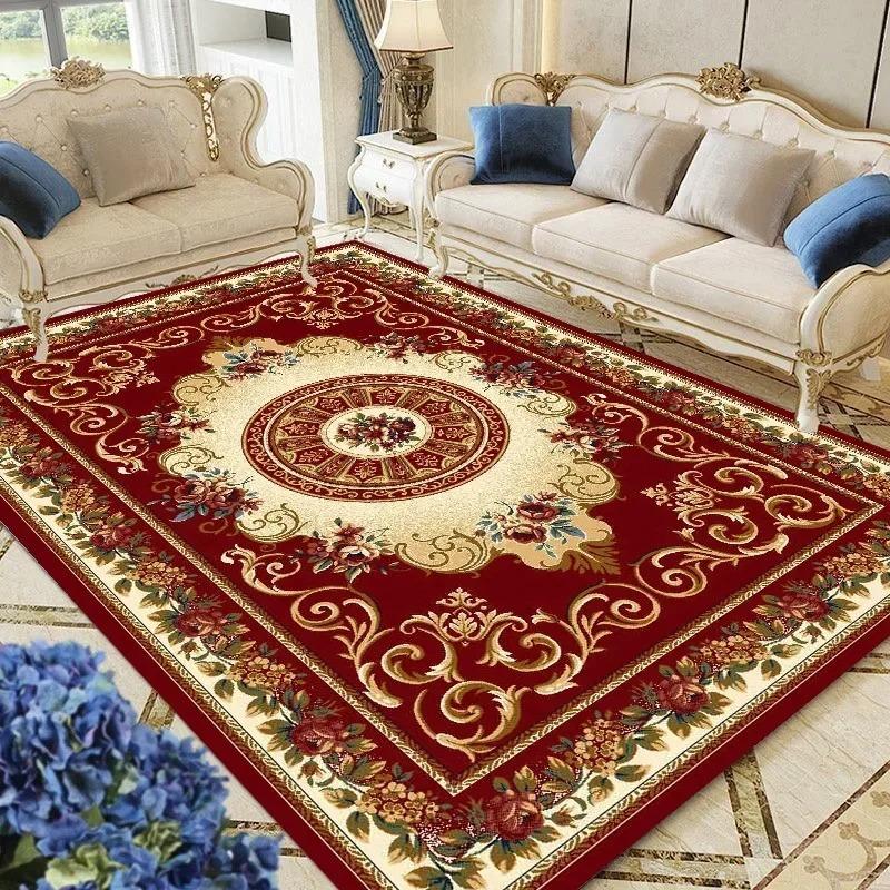 European Style Luxury Bedroom Carpet for Living Room Large Rugs  Home Decoration Washable Sofa Table Mat High-end Cloakroom Rug
