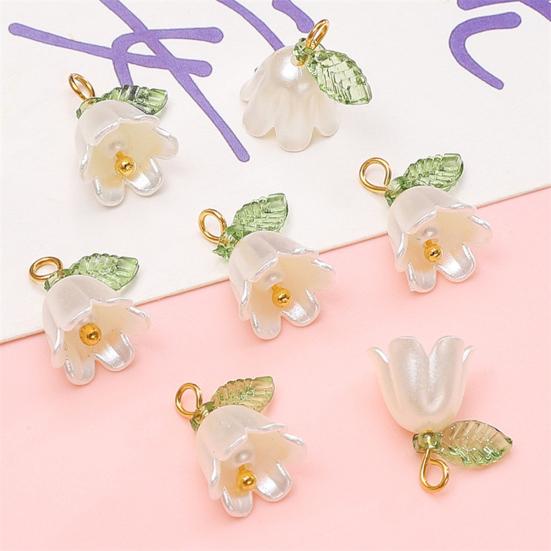 10Pçs Pingente DIY Flor do Vale de Resina com Textura de Simulação Tridimensional