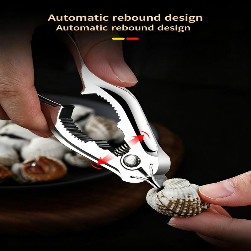 Aprisgorgogliare Strumento Granchio Cracker ApriVongole Utensile da Cucina Lega di Zinco Shucker Acciaio Inossidabile Strumento ApriVongole Gadget da Cucina