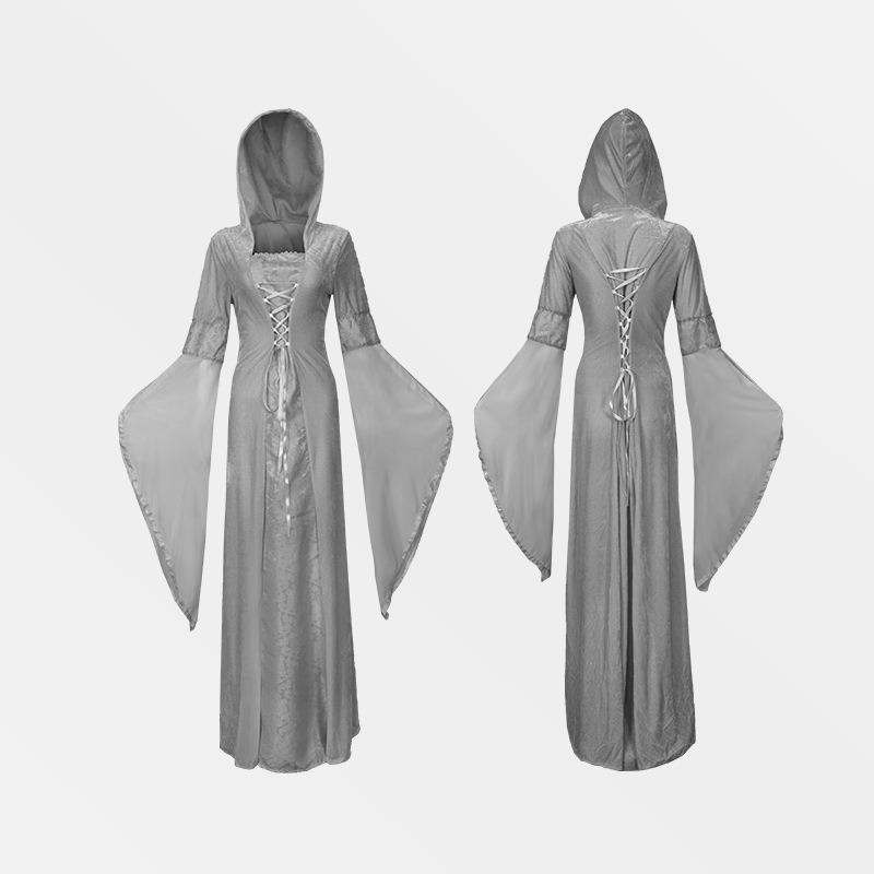Halloween medieval cape women's costume retro guide robe role stage play