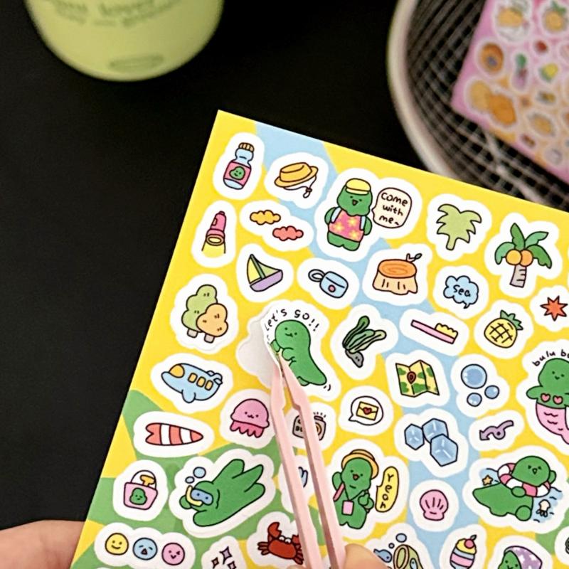 2/3Pcs Cartoon Cute Retro Mini Animal Stickers Handbook Notebook Planner Diary Series Decorative Memo Paper Cutting Film Decals