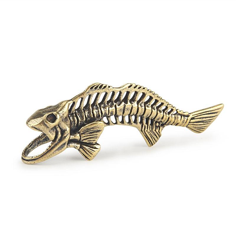 

Vintage Brass Fish Bone DIY Paracord Car Key Chain Pendant Rope Accessories Keyring Hanging