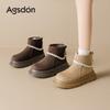 Augustine platform snow boots new autumn and winter wasteland wind retro velvet Martin boots cotton boots
