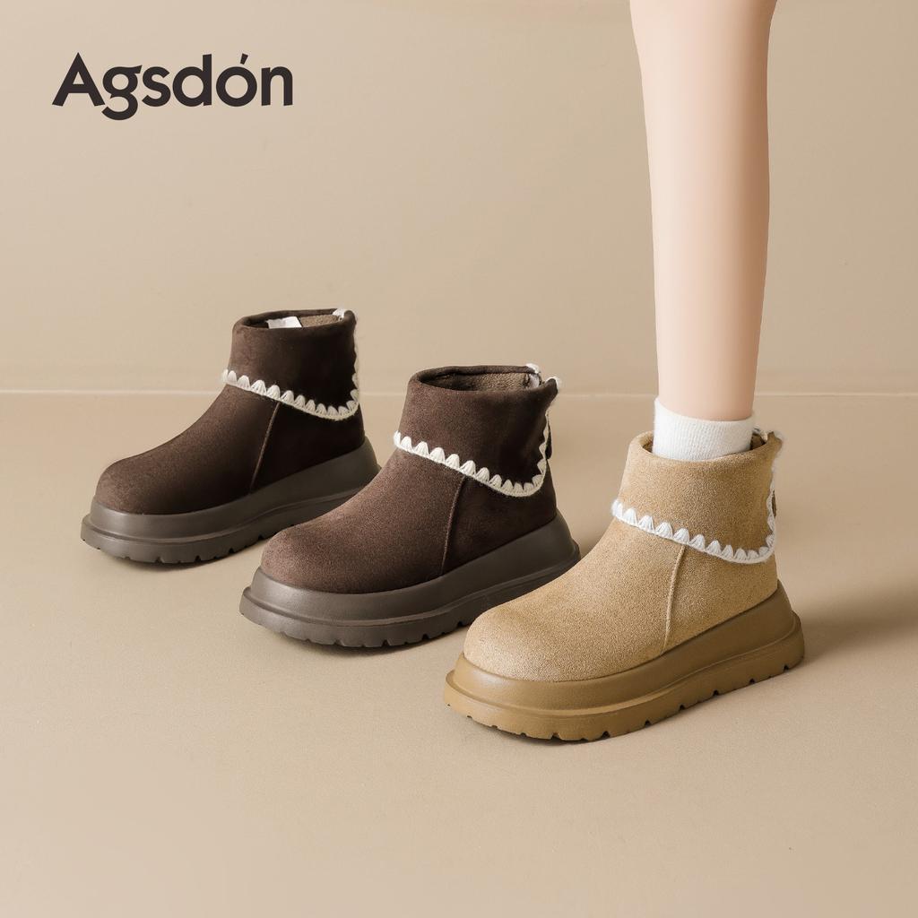 Augustine platform snow boots new autumn and winter wasteland wind retro velvet Martin boots cotton boots