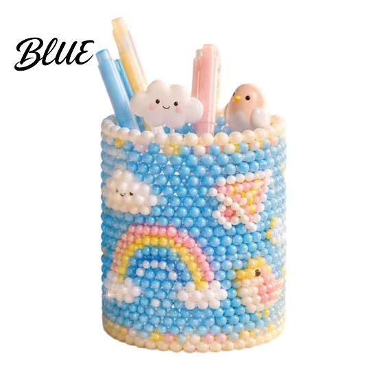 Educational Craft Supplies Bead Embroidery Kit DIY Pen Holder 3D Beaded Tiny Pencil Fine Motor