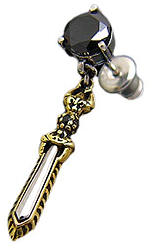 

pi0400 Серьги Серебряные серьги Fudo Myoo Sword of Demon Black Продаются по 1 штуке на ухо [Бренд 2PIECES] Мужские Мужские