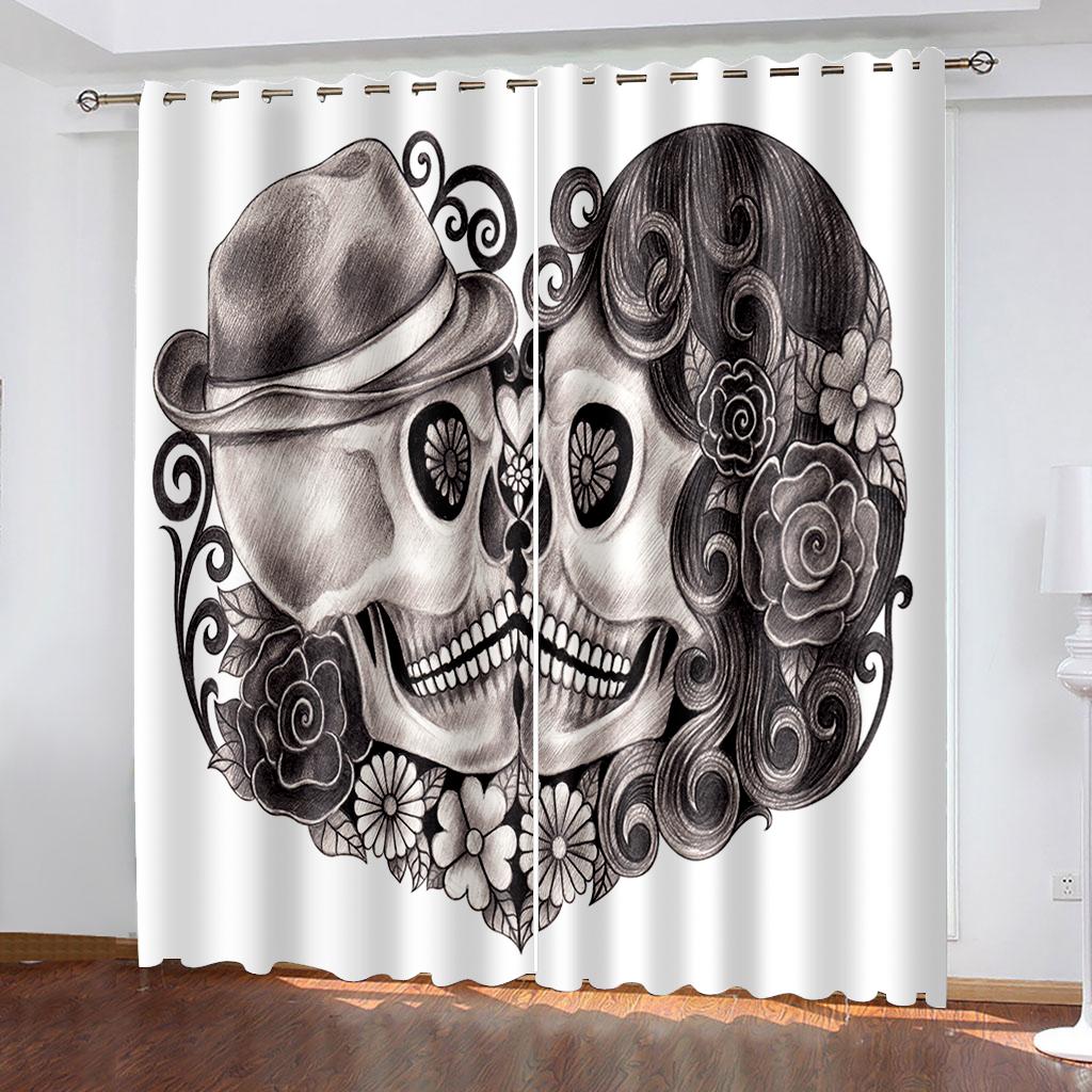 Tomb Forest Shading Window Drapes for Bedroom Living Room Halloween Decor Curtains Insulation Polyester Decor Boys Girls Gifts