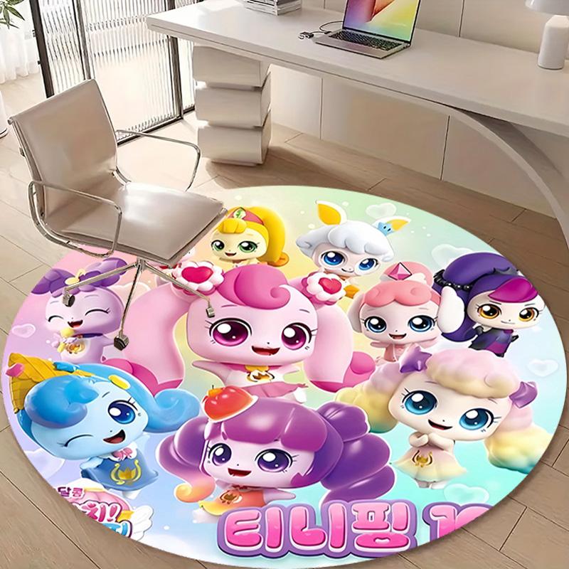 1pc Catch Teenieping Magic Sweethear (6) Design Printed Area Round Carpet for Bedroom Living Room Home Decor Rugs Mat Non Slip Mat Rug for Bedside