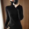 TIFICY Women's Fashion Casual Fall Winter Solid Color Print Long Sleeve High Neck Tops Women's Clothing Woolen Knitwear Sweaters